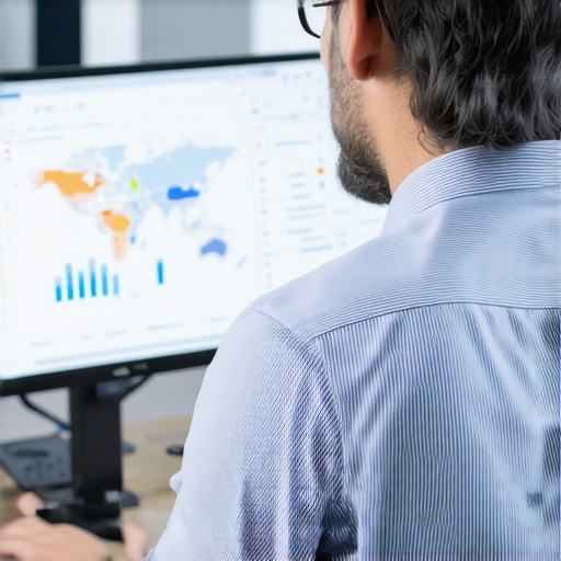 Business owner analyzing local map data and community engagement visuals