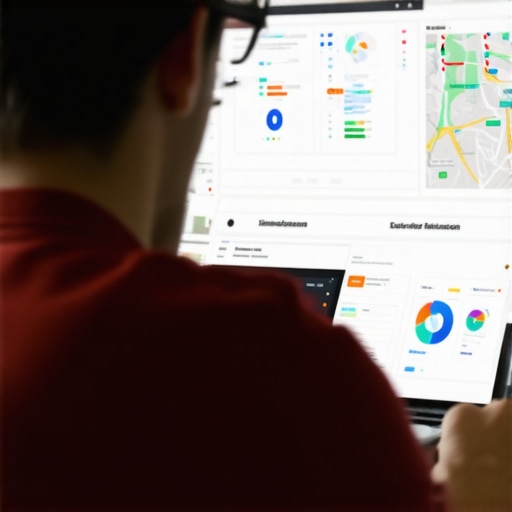 Person using SEO software on laptop for local map optimization.