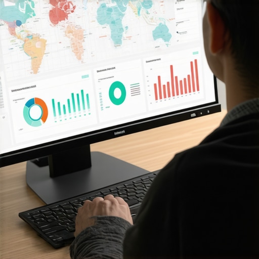 Person working on map optimization and website speed tools on a desktop computer