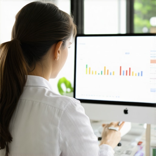 A person analyzing local SEO data on a computer to maintain Google Maps ranking