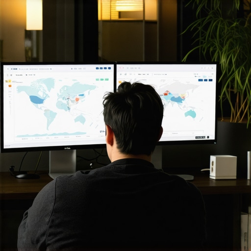 Monitoring Map Performance with Advanced Tools Person analyzing local SEO data on computer to maintain map visibility