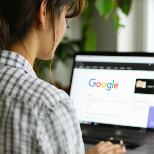 Person editing Google My Business listing on laptop