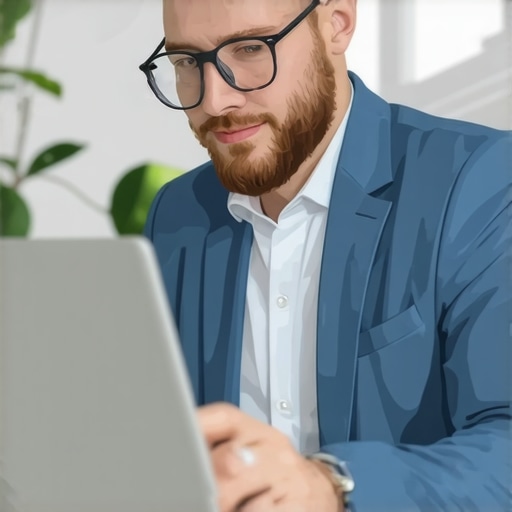 Business owner working on their Google My Business profile with digital tools.