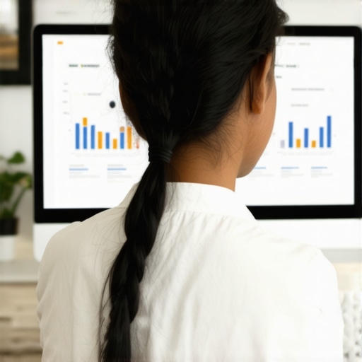 Person working on improving Google Maps profile with analytics charts