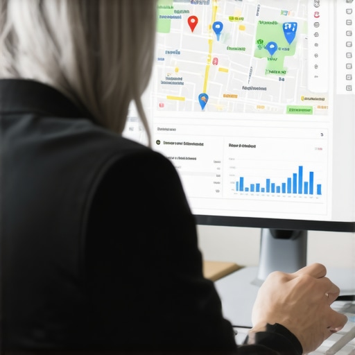 Business owner working on map listing optimization with digital tools