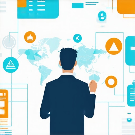 Businessman improving map loading speed and visibility through digital tools.